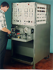 DC Wiper motor test machine.  Motor performance is measured over a range of torque loadings.